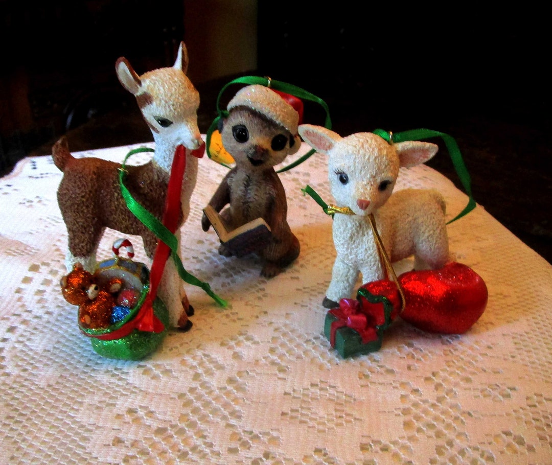 3 Danbury Mint Baby Animals Christmas Ornaments Meercat Etsy