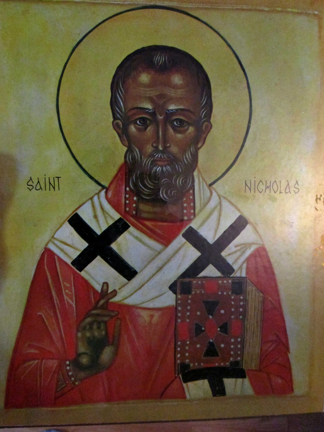 Vintage Icon, St Nicholas, Orthodox Icon, Wall Decor, Religious Decor