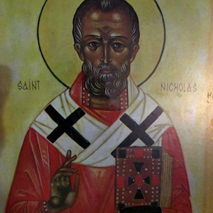 Vintage Icon, St Nicholas, Orthodox Icon, Wall Decor, Religious Decor, Religious Art, Byzantine, Religious Icon, Home Worship, Saint Icon
