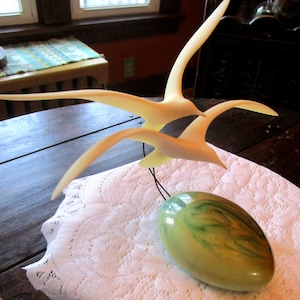 1985, John Perry, Moon Egg, Sculpture, Seagulls, Wire Sculptures, Flight, Retro Decor, Office Decor, Seagull Figurines, Bird Figurines