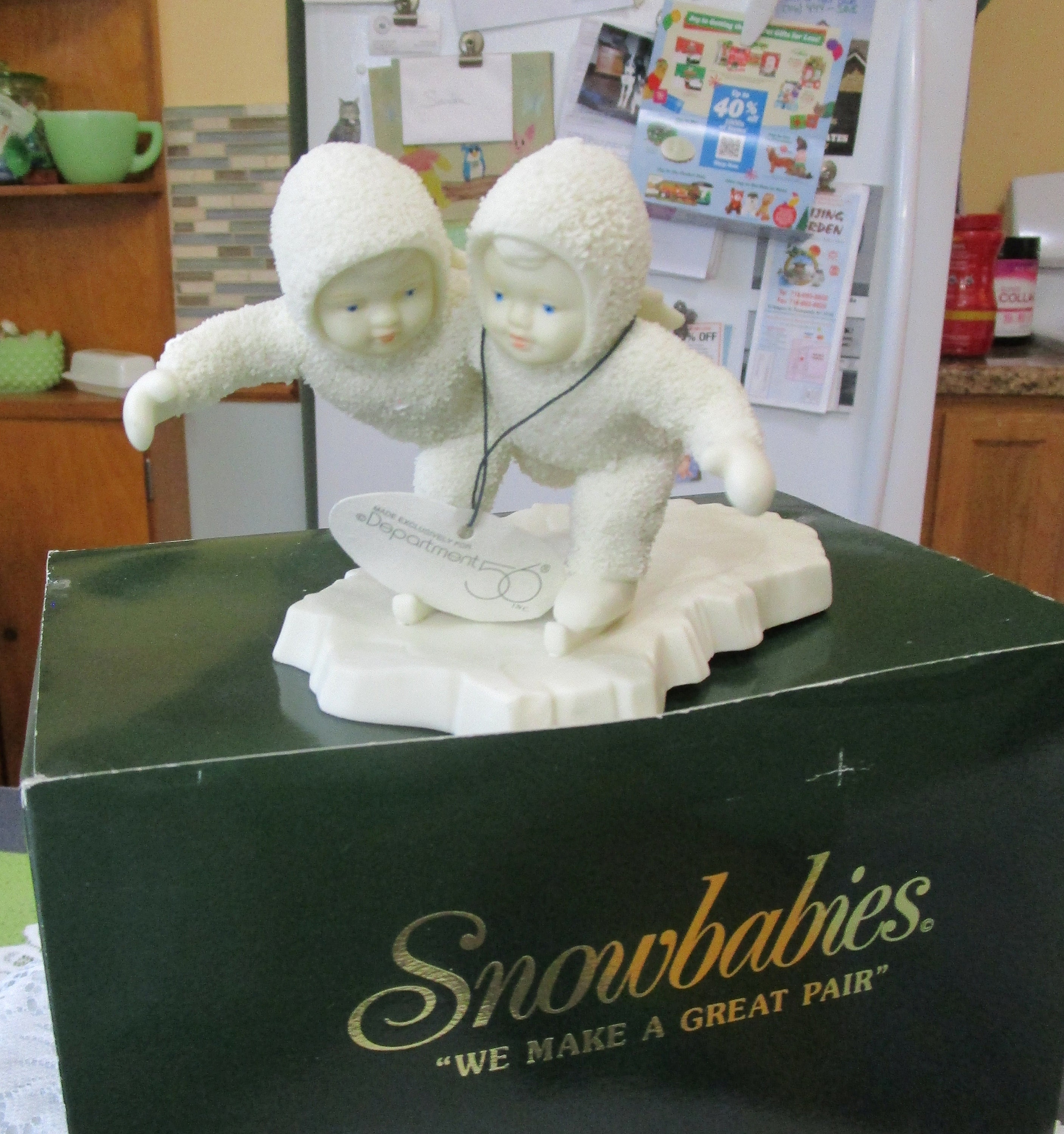 Snowbaby Figurine, Frosty Trees, Vintage Snowbabies, Dept 56