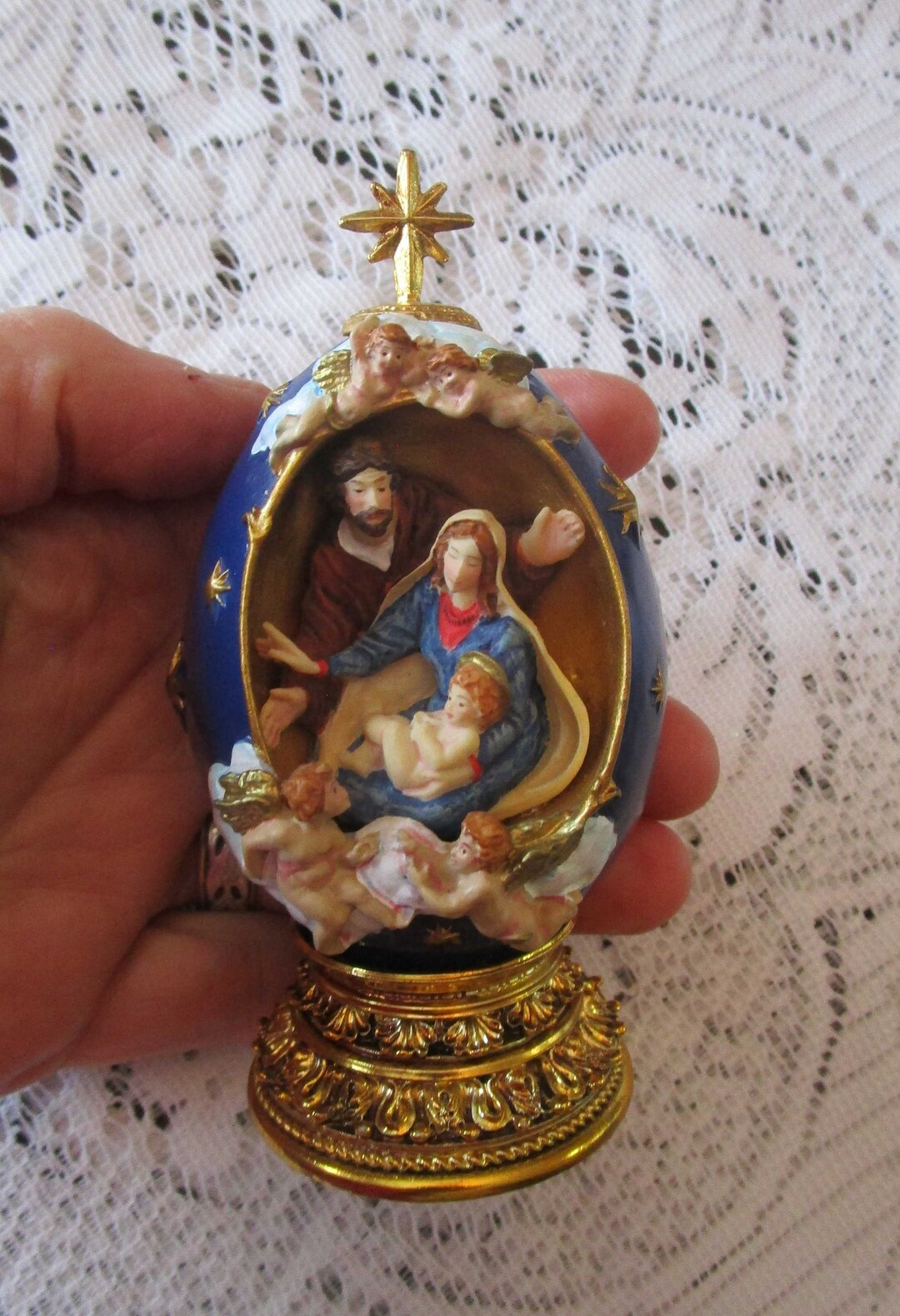 House of Faberge Nativity Faberge Egg Vintage Nativity Etsy