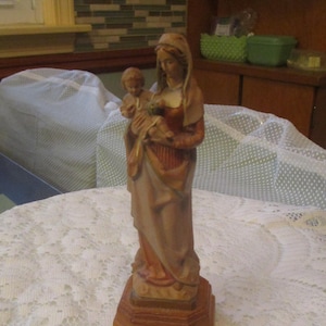「売約済」聖母マリア像 Wood Carving by ANRI Italy Anri Virgin Mary - Etsy