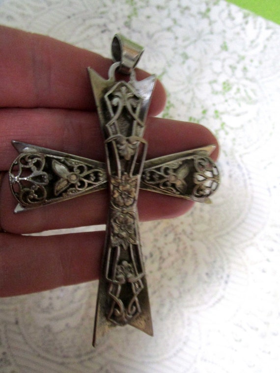 3 in, Cross Pendant, Priest Cross, Vintage Cross,… - image 4