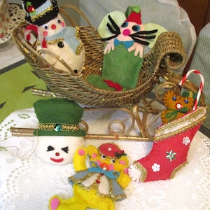 5, Felt Ornaments, Christmas Ornaments, Vintage Ornaments, Handmade Ornaments, Tree Ornaments, Vintage Christmas, Sequin Ornaments