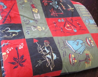 64X96 in, 50s, African Fabric, Vintage Fabric, Print Fabric, African Print, Printed Fabric, Vintage Sewing, Sewing Supplies