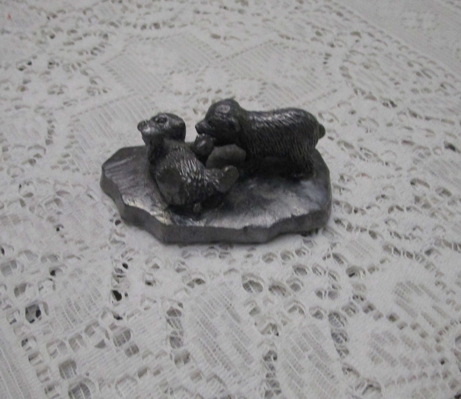 Pewter Bear Cubs Pewter Figurines Bear Figurine Pewter Etsy