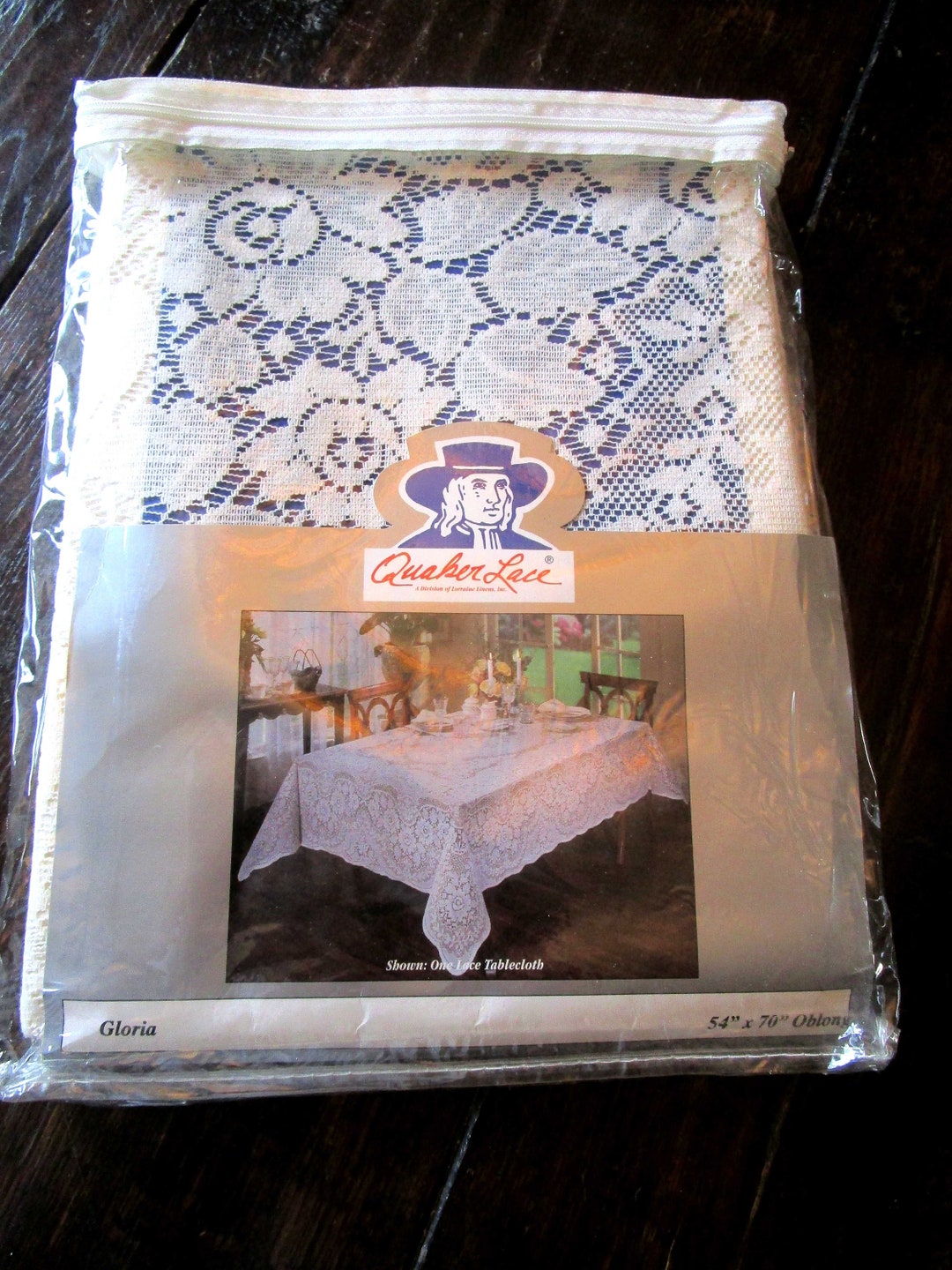 54X70 Inch, Lace Tablecloth, Quaker Lace, Vintage Tablecloth, Vintage