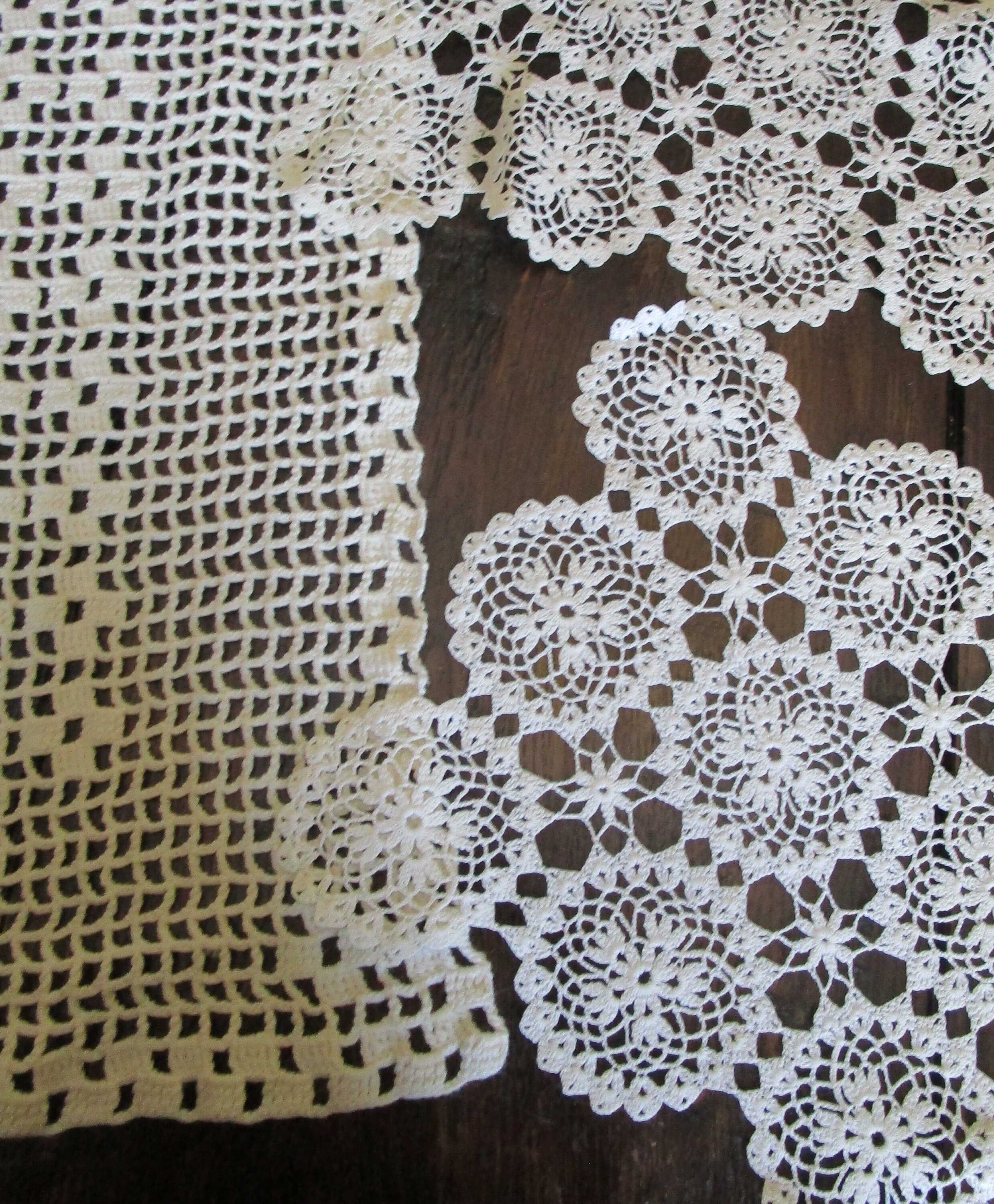 3 Crocheted Runner Doilies Vintage Runner Crocheted Etsy