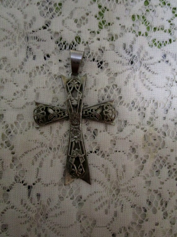 3 in, Cross Pendant, Priest Cross, Vintage Cross,… - image 1