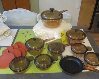 21 UNUSED Visions by Corning Cookware Set in Original shipping box