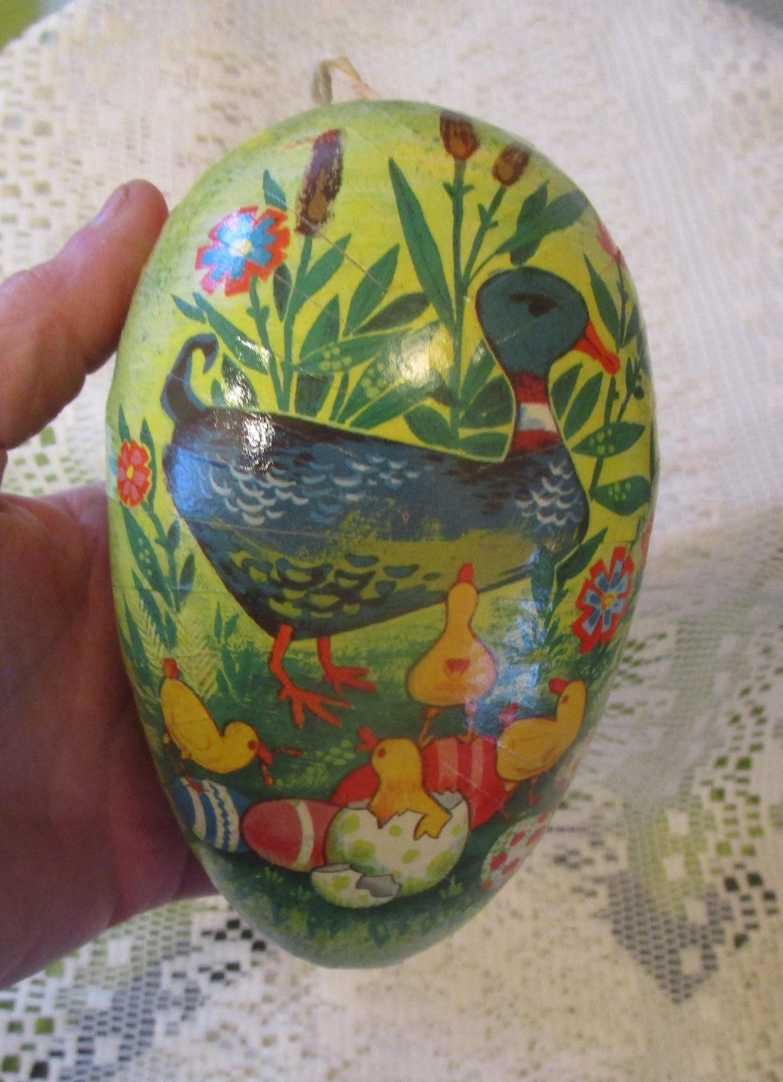 Antique German Paper Mache Candy Container Easter Egg