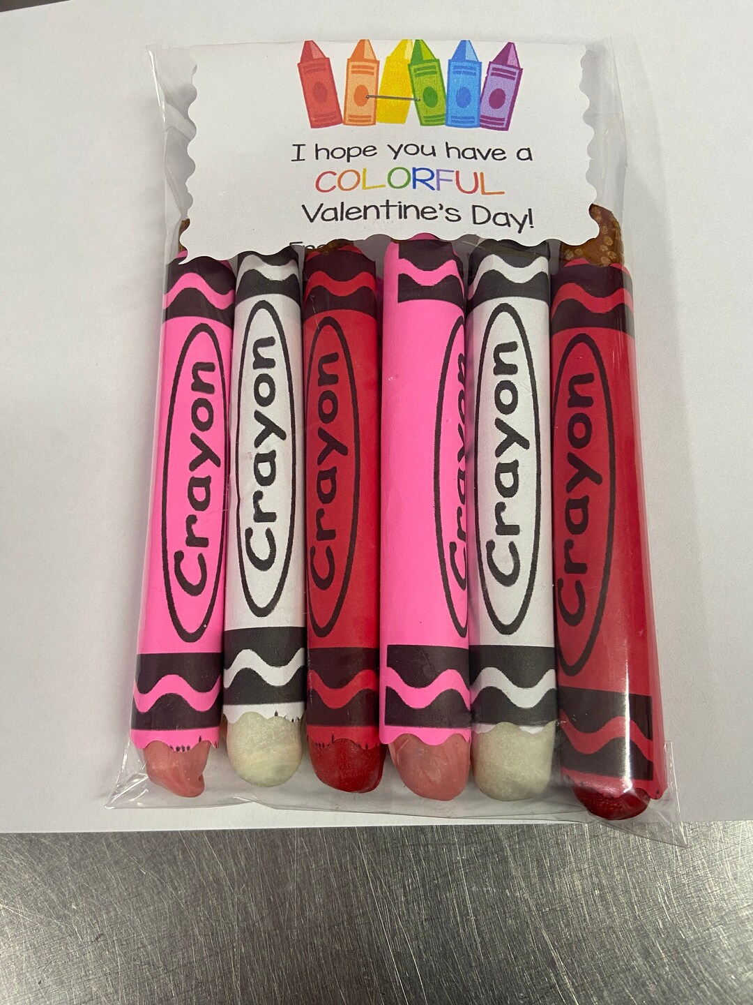 Chocolate Covered Colored Crayon Pretzels Valentine's Day - Etsy