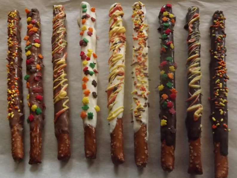 Long Pretzel Rods Dipped in ChocolateChocolate Pretzels Party Etsy