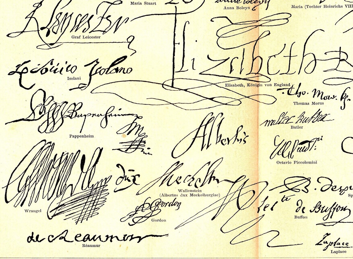 1893 Autographs of Famous and Well-known Historical Persons: | Etsy