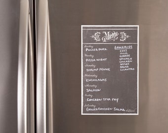 Dry Erase Menu, Meal Planner, Dinner Menu, Fridge Magnet