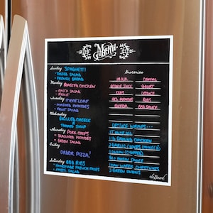 Fridge Magnet, Meal Planner, Dry Erase Board