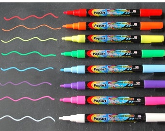 Fluorescent Chalk Makers, Bright Markers, Dry Erase Markers