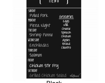 daily menu family menu planner daily menu erasable etsy