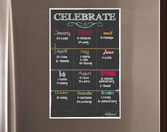 Dry Erase Magnet, Magnet for Tracking Birthdays, Dry Erase Calendar