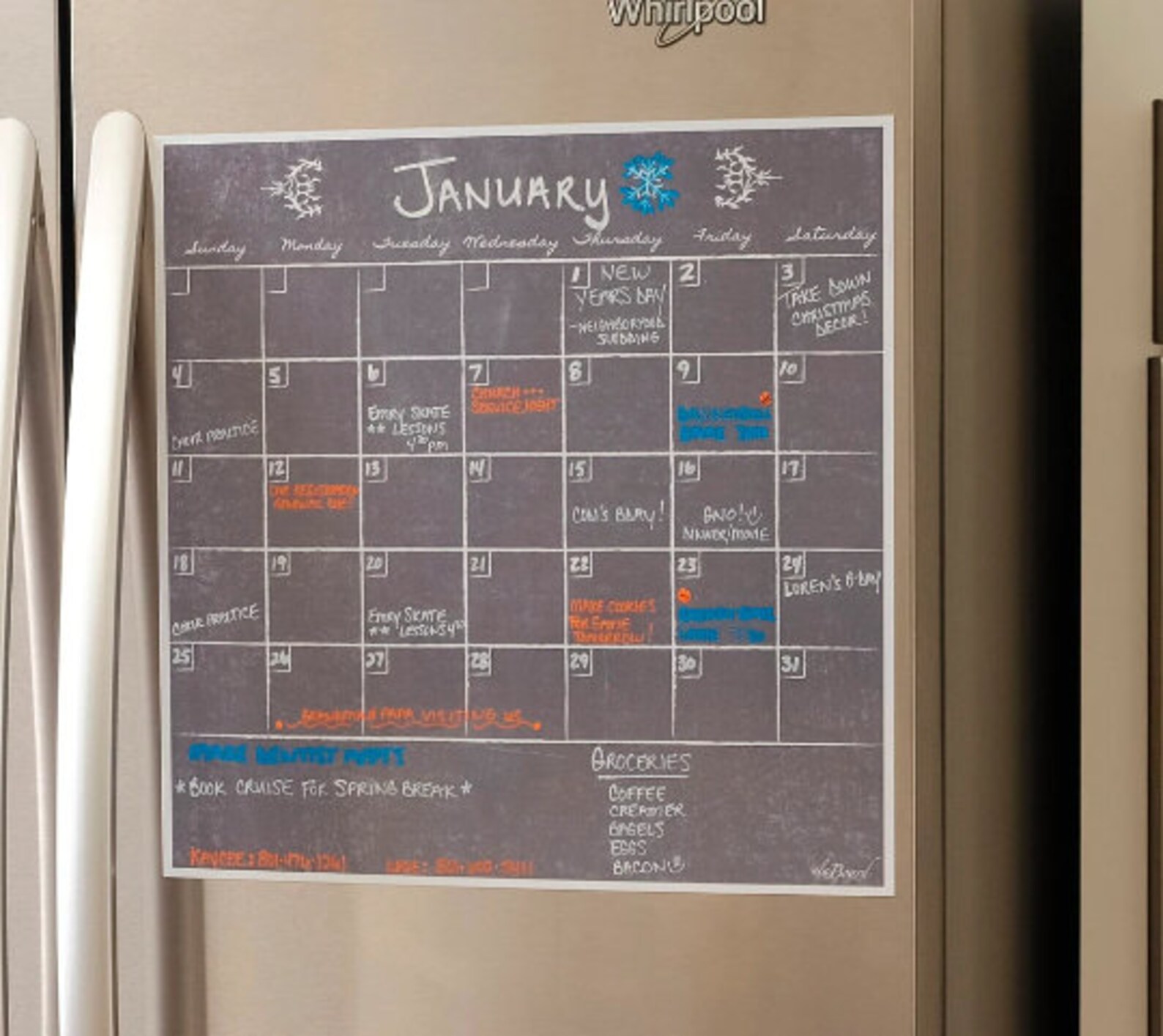 Monthly Calendar Decal Monthly Calendar Calendar Decal Etsy