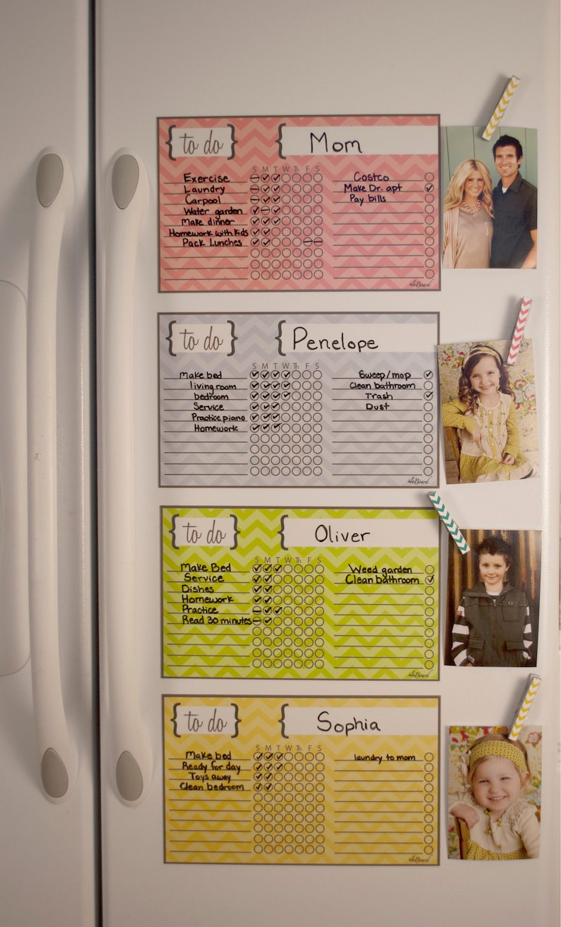 Chore Chart for Kids, Family Chore Board image 1
