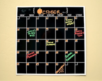 Monthly Calendar, Fridge Magnet, Dry Erase Calendar