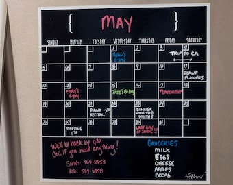 Dry Erase Calendar, Command Center, Monthly Whiteboard Calendar