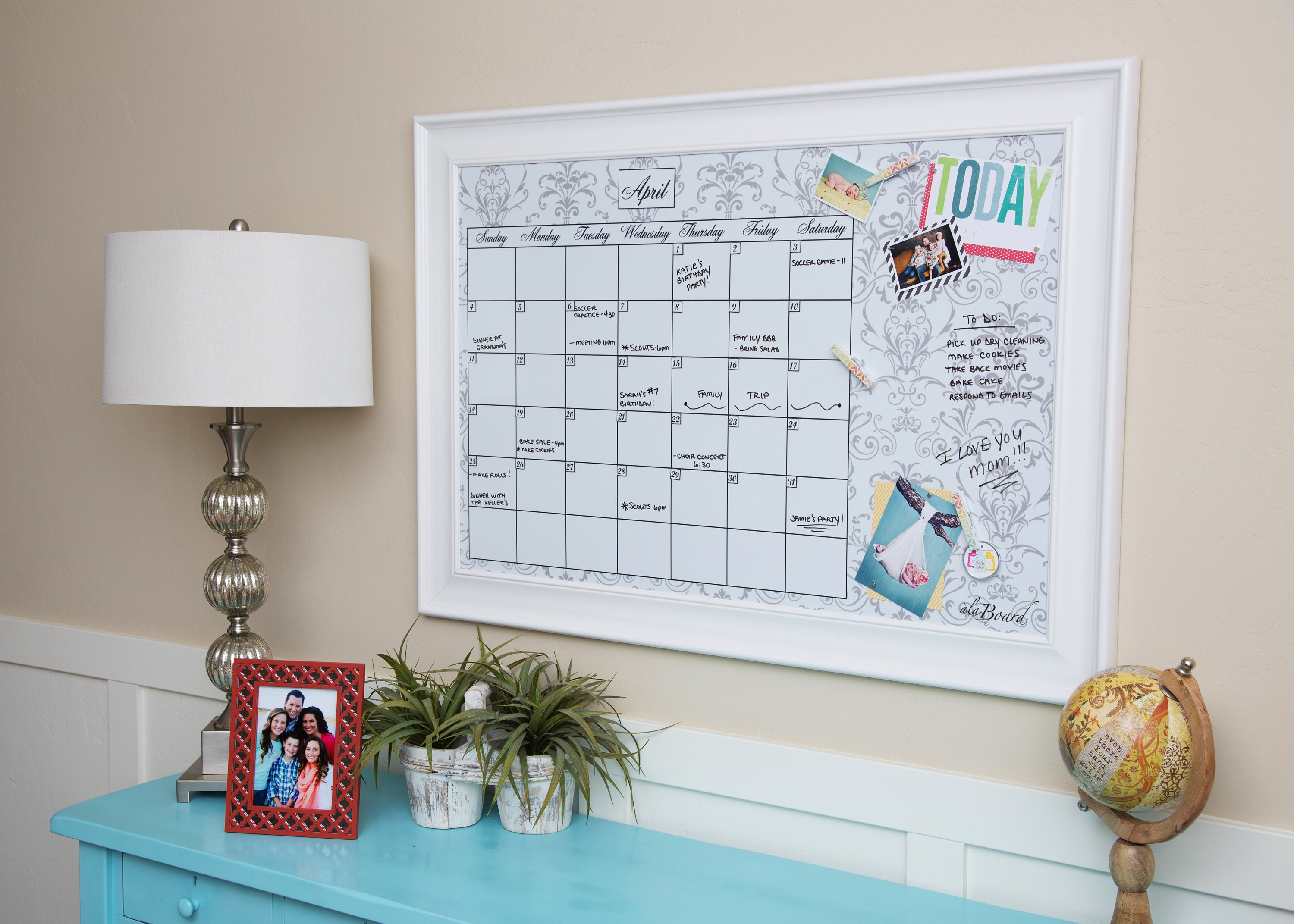 Monthly Planner Framed Wall Calendar Etsy
