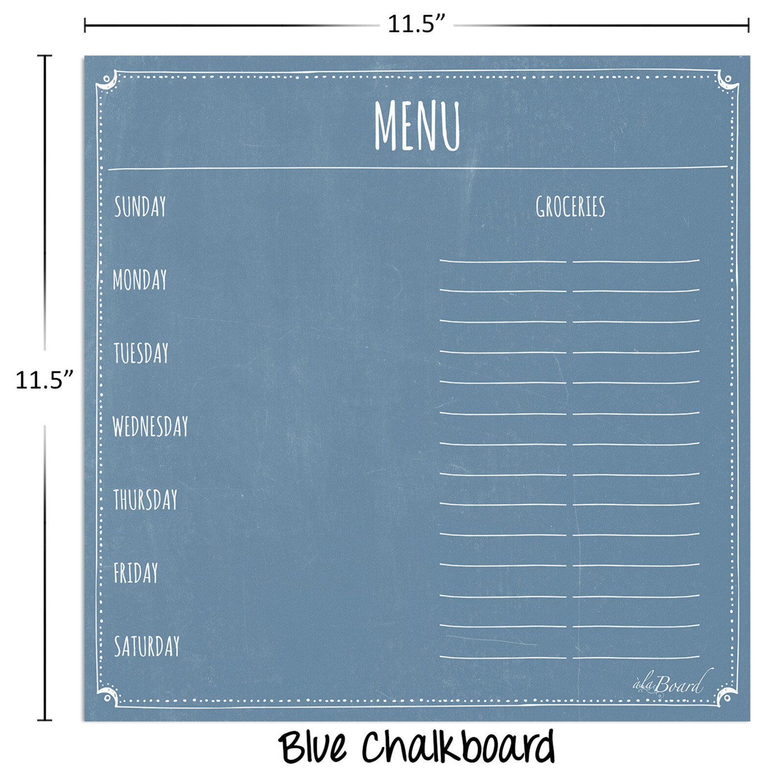 Dry Erase Weekly Menu Meal Planner Fridge Menu Kitchen Menu Etsy