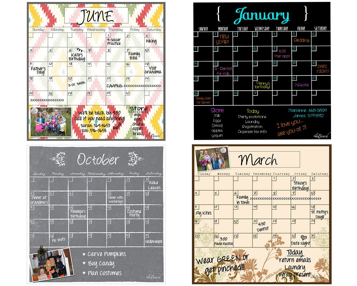 Fridge Calendars Refrigerator Calendars Calendars for Fridge Etsy
