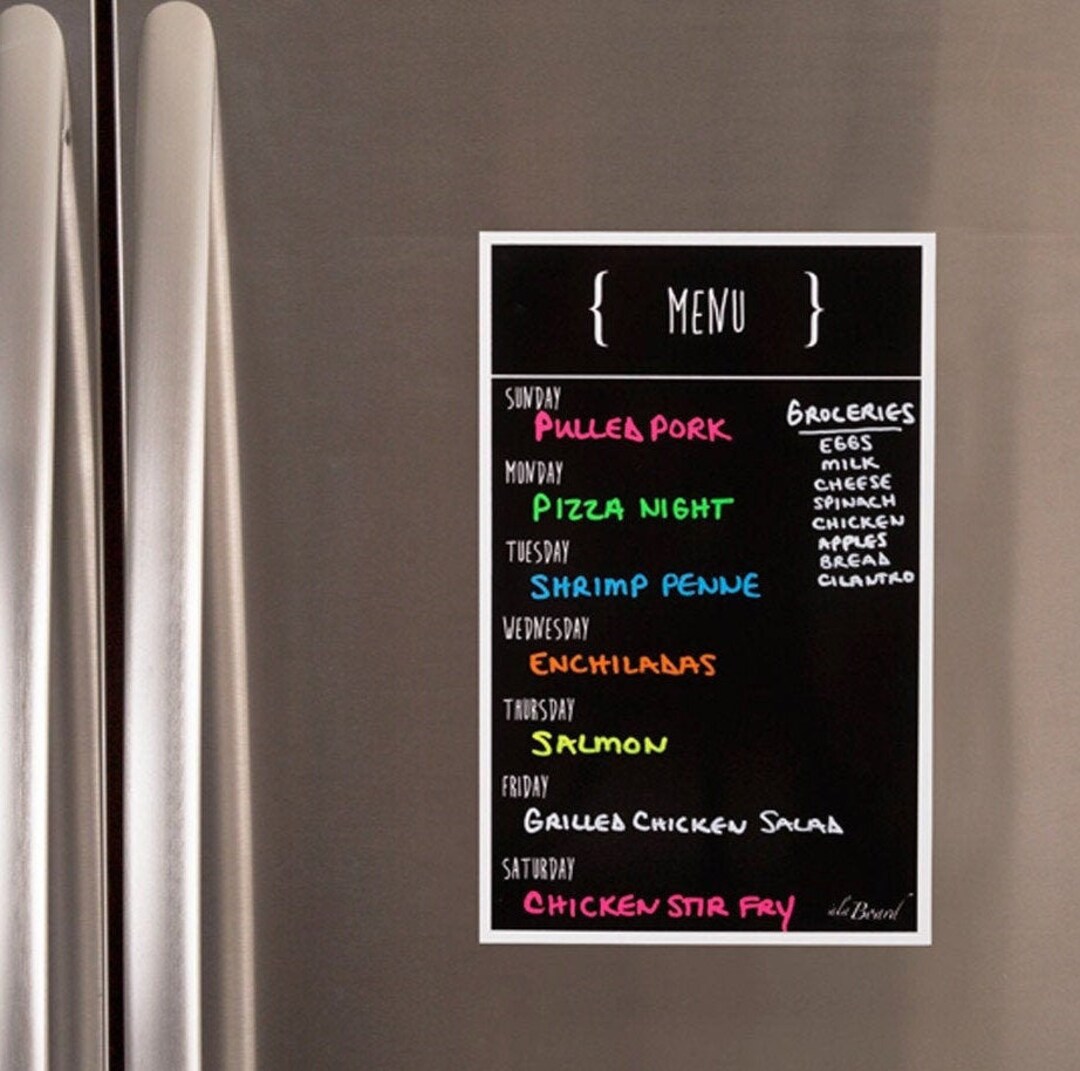 Dry Erase Weekly Menu, Meal Planner, Fridge Menu, Kitchen Menu Board