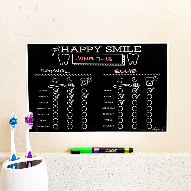 Daily Routine Chart Toothbrush Chart Kids Chore Chart | Etsy