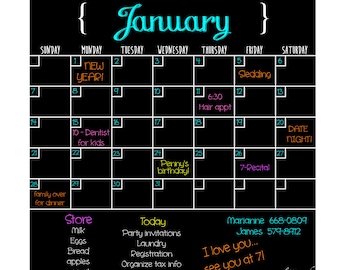 Magnetic Calendar for Fridge, Dry Erase Calendar, Command Center