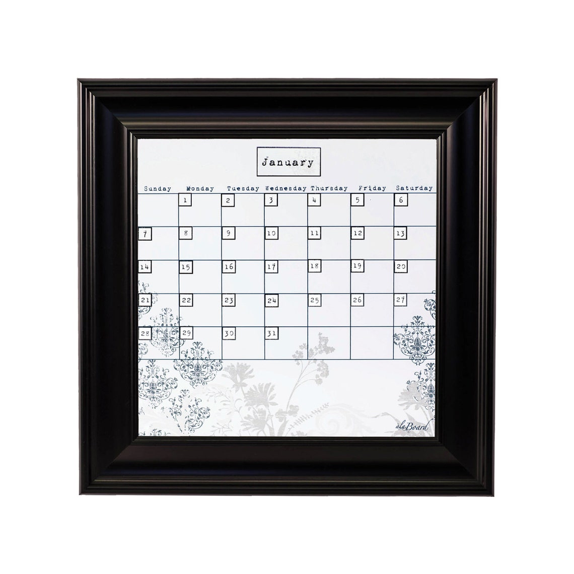 Framed Whiteboard Calendar Framed Dry Erase Calendar Etsy