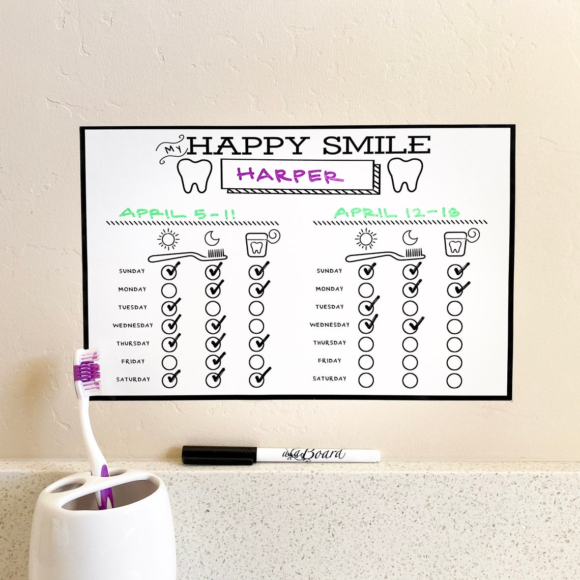 Toothbrush Chart For Toddlers