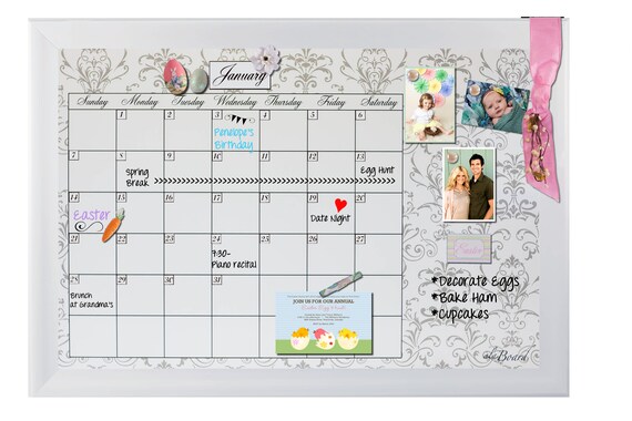 Dry Erase Monthly Calendar Whiteboard Monthly Calendar | Etsy