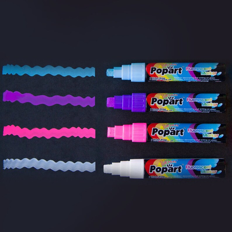 Large Fluorescent Chalk Markers Summer/Winter Colors Set of Etsy