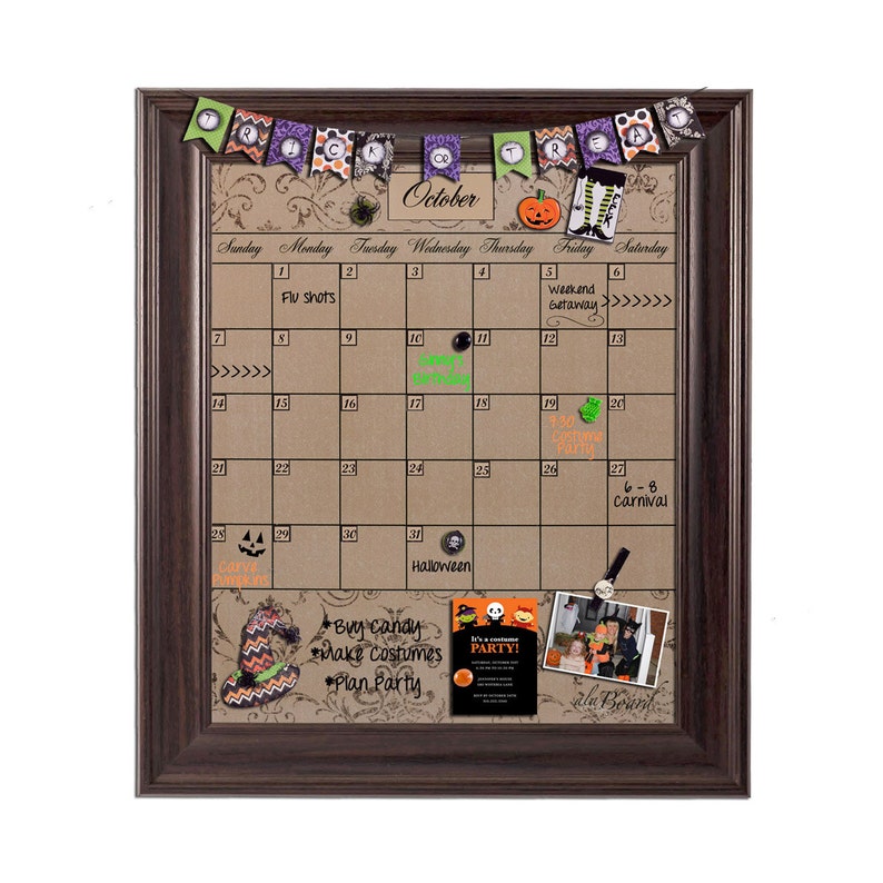 Framed Whiteboard Calendar Framed Dry Erase Calendar Etsy