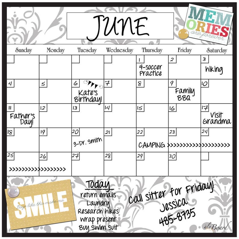 Fridge Calendars Refrigerator Calendars Calendars For Fridge Etsy