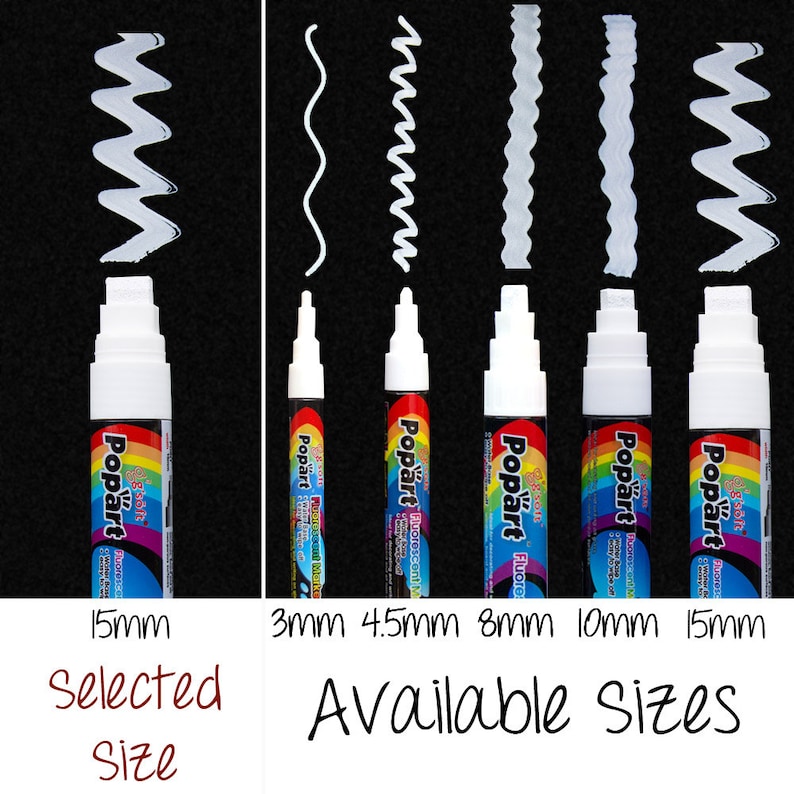 Extra Large Tip Dry Erase Fluorescent Chalk Markers 15mm Etsy