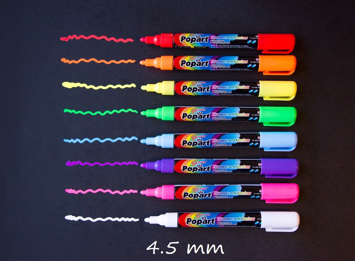 Fluorescent Dry Erase Markers Chalk Marker Pack Etsy