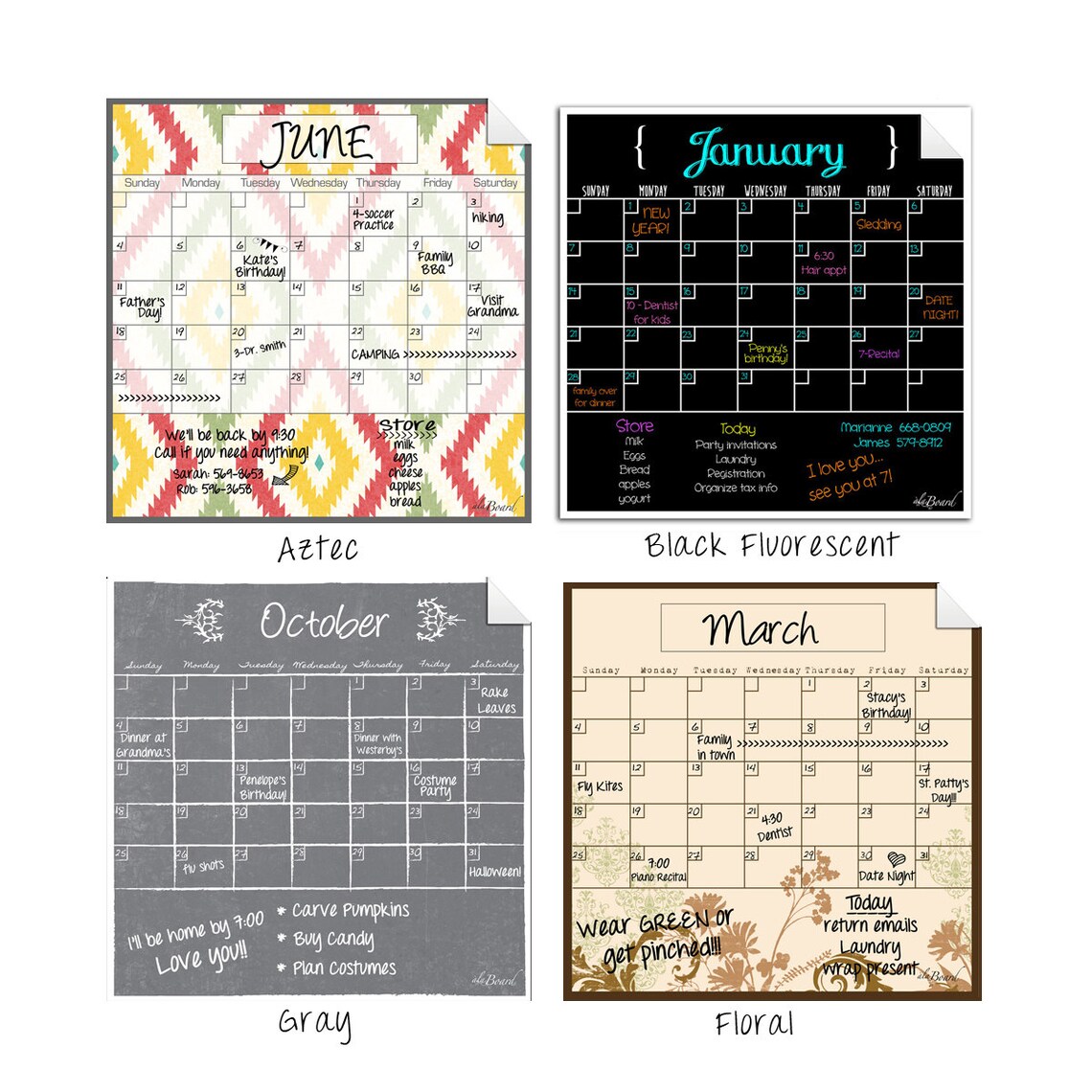 Calendar Sticker Sticker Calendar Peel N' Stick Calendar Etsy