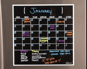 Fridge Calendar, Dry Erase Calendar, Magnet Fridge, Calendar 2022, Perpetual Calendar
