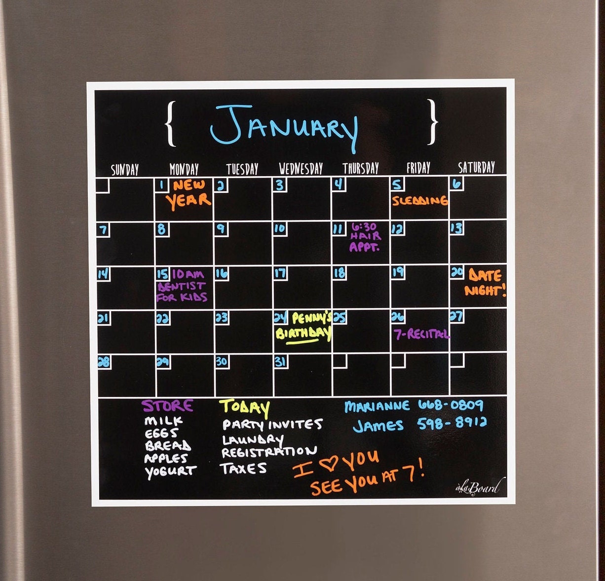 Weekly Calendar Magnet + Marker Set: Tribal