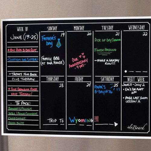 Dry Erase Monthly Calendar Family Command Center Etsy