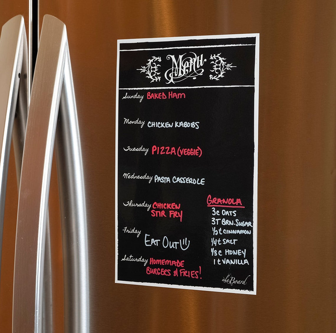 Fridge Weekly Menu Meal Planner Etsy