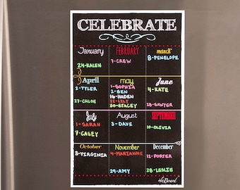 Class Birthdays, Employee Birthdays,  Class Birthday Organizer, Employee Birthday Organzier