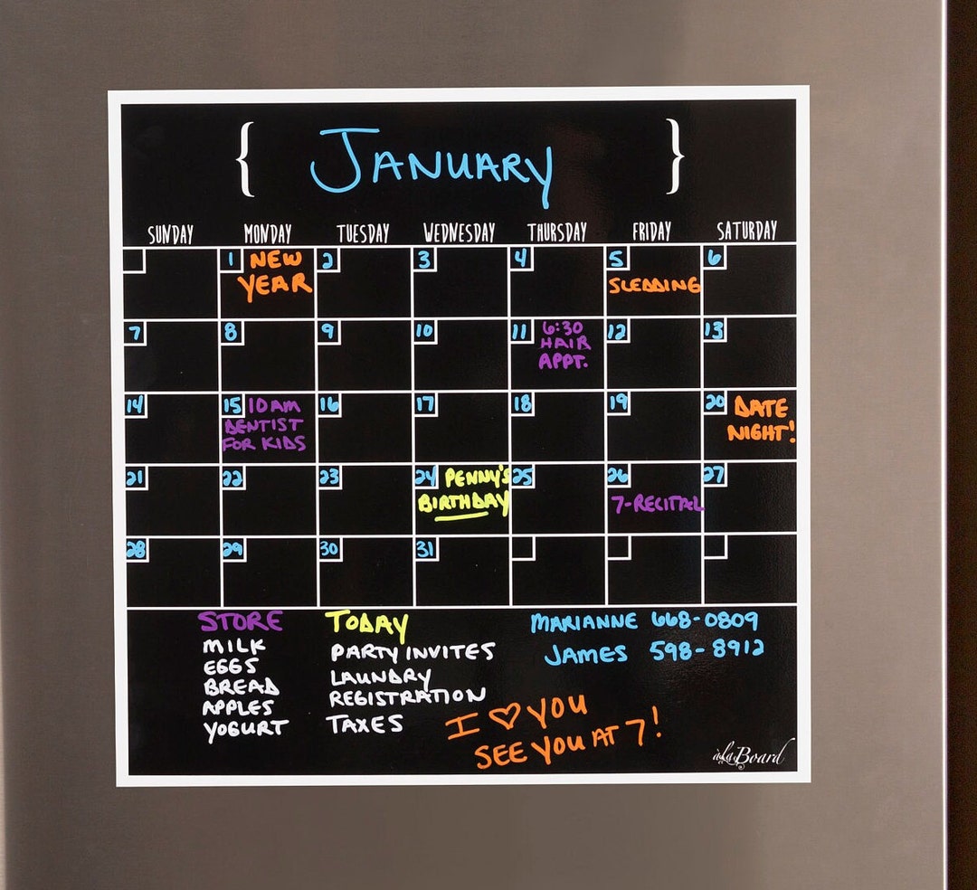 Dry Erase Calendar, Fridge Perpetual Calendar,