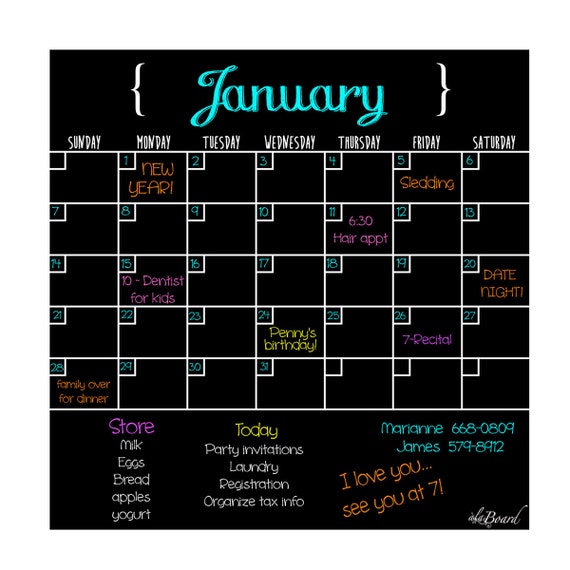 Fridge calendars refrigerator calendars calendars for fridge etsy